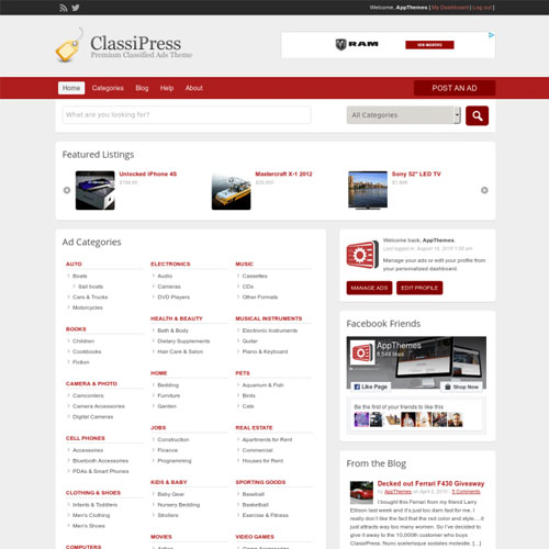 AppThemes ClassiPress  WordPress Classified Ads Theme