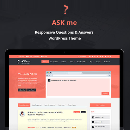 Ask Me  Responsive Questions & Answers WordPress