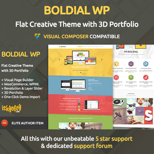 Boldial WP  Flat Creative Theme with 3D Portfolio
