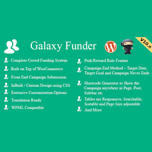 Galaxy Funder  WooCommerce Crowdfunding System