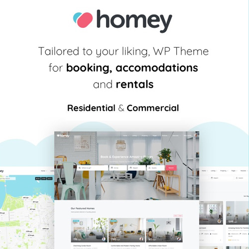 Homey  Booking and Rentals WordPress Theme
