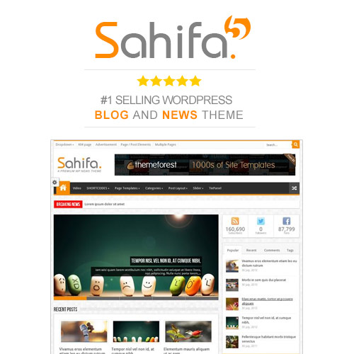 Sahifa  Responsive WordPress News / Magazine / Blog Theme