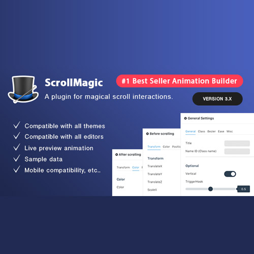 Scroll Magic WordPress  Scrolling Animation Builder Plugin