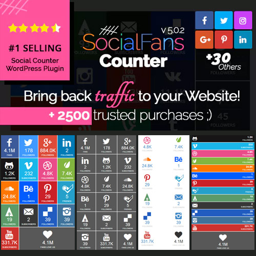 SocialFans  WP Responsive Social Counter Plugin