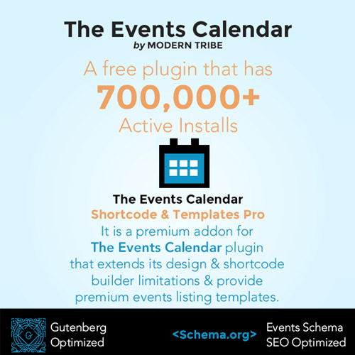 The Events Calendar Shortcode and Templates Pro  WordPress Plugin