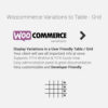 WooCommerce Variations to Table  Grid