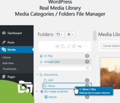 WordPress Real Media Library  Media Categories / Folders File Manager