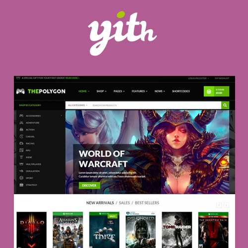 YITH The Polygon  WordPress Theme for Video Games