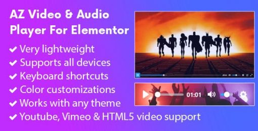 AZ Video and Audio Player for Elementor