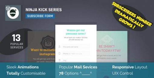 Ninja Kick Subscription  - Email List Plugin